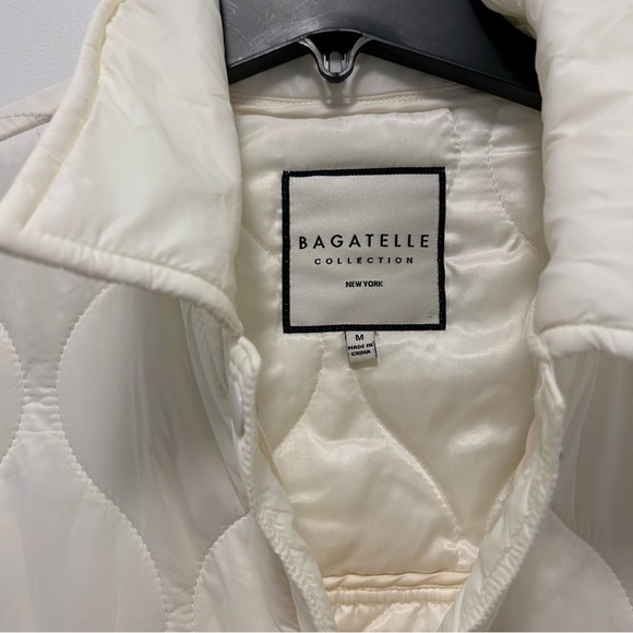 Bagatelle Cream Puffer Shirt Jacket with Quilted Design SZ M - Picture 3 of 3